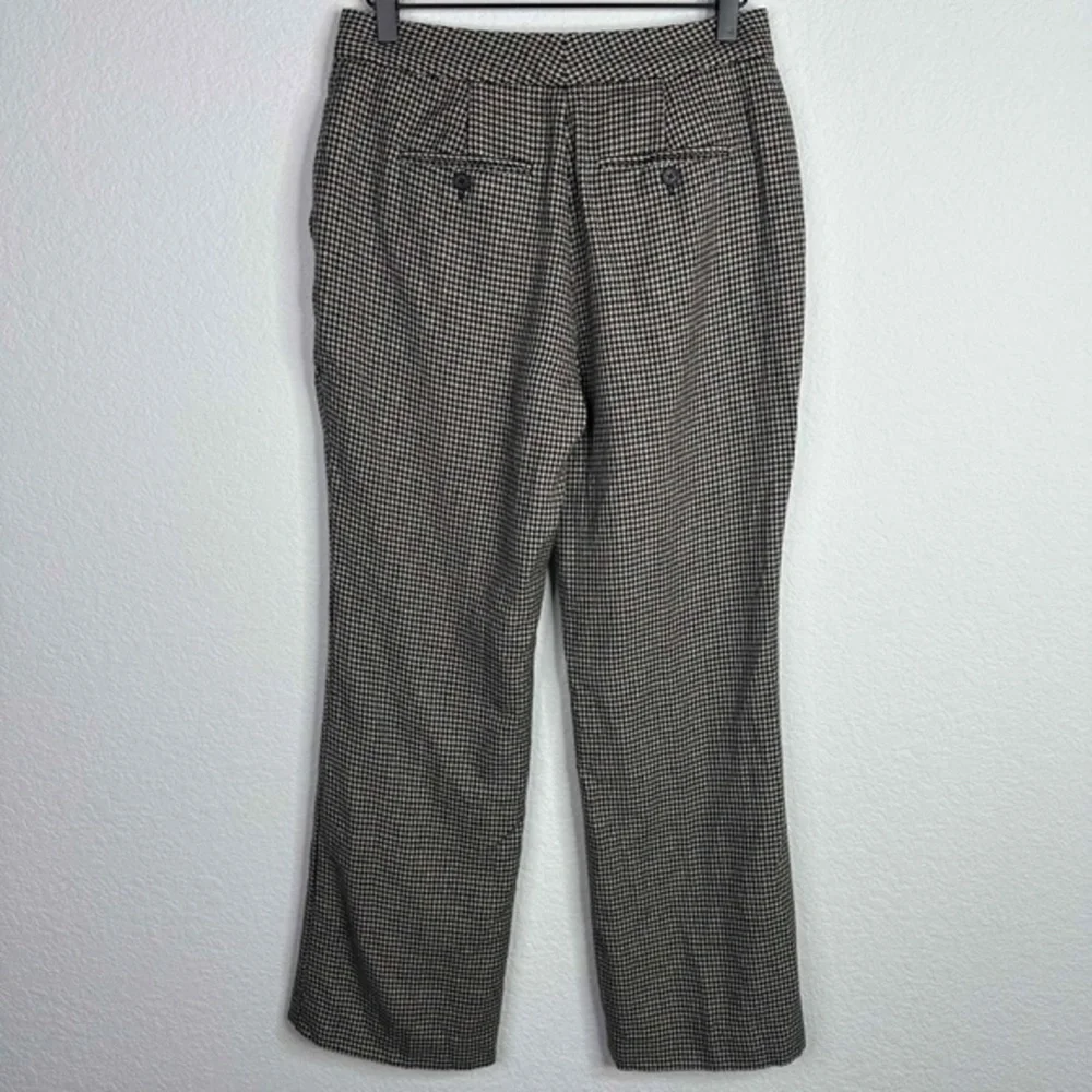 Lauren Ralph Lauren Pants Women's 4P Black Brown Wool Houndstooth Career Preppy‎